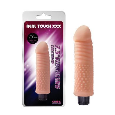 Реалистичный вибратор Chisa Novelties Real Touch XXX 7.5&rdquo; Vibrating Cock No.07 телесный 18,5 см - основное фото