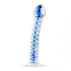 Стеклянный фаллоимитатор Gildo Glass Dildo No. 4 голубой 17,5 см - основное фото