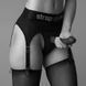 Трусики для страпона с подвязками для чулок Strap-On-Me Rebel Harness XS чёрные - дополнительное фото