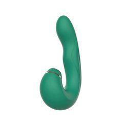 Вагінально-кліторальний вібратор з вакуумом і пульсацією Chisa Novelties Kissen Siren зелений 16 см - основне фото