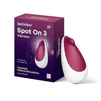 Вибратор для клитора Satisfyer Spot On 3 белый с бордовым 9 см - основное фото