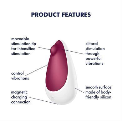 Вибратор для клитора Satisfyer Spot On 3 белый с бордовым 9 см - основное фото