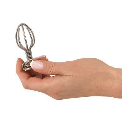 Металева анальна пробка Anos Metal Cage Butt Plug 2.8 срібляста 9 см - основне фото