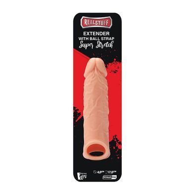 Реалістична насадка на пеніс Dream Toys Realstuff Extender With Ball Strap тілесна 17 см - основне фото