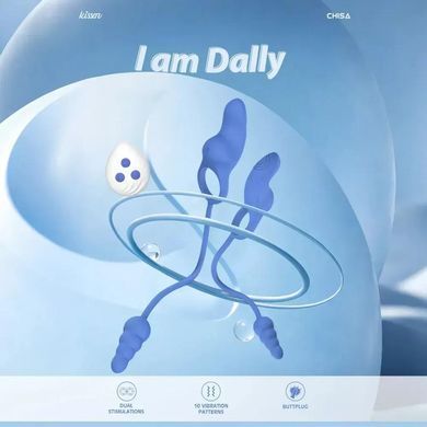 Анальна пробка з ерекційним кільцем та вібрацією Chisa Novelties Kissen Dally синя 6,5 см - основне фото