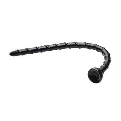 Довгий закручений анальний плаг на присосці Hosed 18 Inch Swirl Thin Anal Snake чорний 48,3 см - основне фото