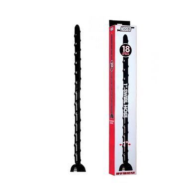 Довгий закручений анальний плаг на присосці Hosed 18 Inch Swirl Thin Anal Snake чорний 48,3 см - основне фото