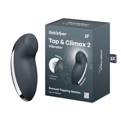 Вибростимулятор-пульсатор для клитора Satisfyer Tap & Climax 2 чёрный 11 см - основное фото