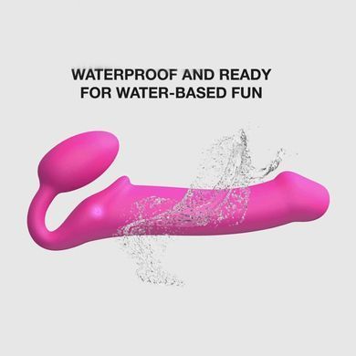 Безремінний страпон з вібрацією Strap-On-Me Vibrating Fuchsia M малиновий 15,2 см - основне фото