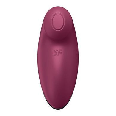 Вібростимулятор-пульсатор для клітора Satisfyer Tap & Climax 2, бордовий, 11 см - основне фото