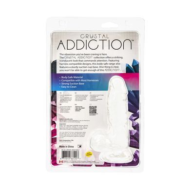 Реалістичний фалоімітатор на присосці Addiction Clear Dildo with Balls 6&Prime; прозорий 15,2 см - основне фото