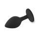 Силиконовая анальная пробка EGZO Silicone Black Round Plug S чёрная с прозрачным кристаллом 7 см - дополнительное фото