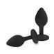 Силиконовая анальная пробка EGZO Silicone Black Round Plug S чёрная с прозрачным кристаллом 7 см - дополнительное фото