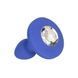 Анальна вібропробка California Exotic Novelties Cheeky Gems Small Rechargeable Vibrating Probe синя з білим каменем 5 см - додаткове фото