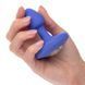 Анальна вібропробка California Exotic Novelties Cheeky Gems Small Rechargeable Vibrating Probe синя з білим каменем 5 см - додаткове фото