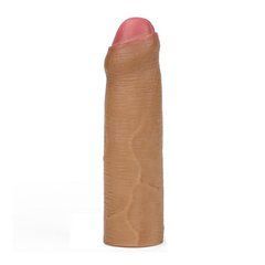 Увеличивающая насадка на член Lovetoy Revolutionary Silicone Nature Extender Add 1" коричневая - основное фото