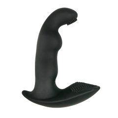 Масажер простати з вібрацією Easytoys Dynamic Duke Ribbed чорний 10 см - основне фото