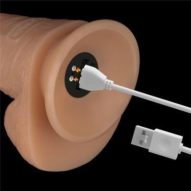 Реалістичний вібратор на присосці Lovetoy 8'' Vibrating Power Basics Cock тілесний 20 см - основне фото