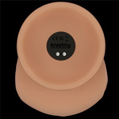 Реалістичний вібратор на присосці Lovetoy 8'' Vibrating Power Basics Cock тілесний 20 см - основне фото