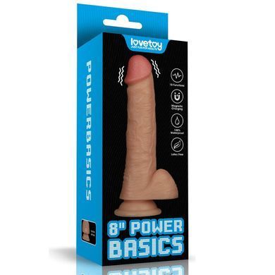 Реалістичний вібратор на присосці Lovetoy 8'' Vibrating Power Basics Cock тілесний 20 см - основне фото