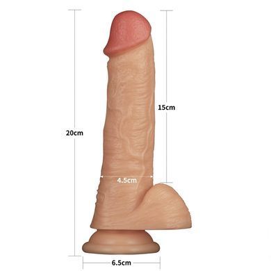 Реалістичний вібратор на присосці Lovetoy 8'' Vibrating Power Basics Cock тілесний 20 см - основне фото