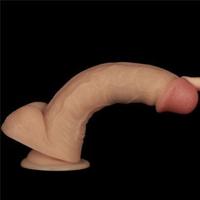 Реалістичний вібратор на присосці Lovetoy 8'' Vibrating Power Basics Cock тілесний 20 см - основне фото
