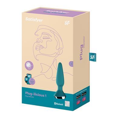 Анальна смарт-пробка Satisfyer Plug-ilicious 1 блакитна 13,5 см - основне фото