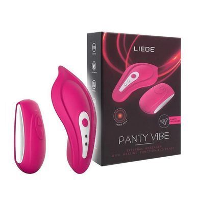Вібратор у трусики Liebe Panty Vibe Rechargeable вишневий 10 см - основне фото