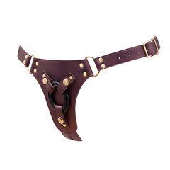 Трусики для страпона Strap-On-Me Leatherette Harness Generous бордовые - основное фото