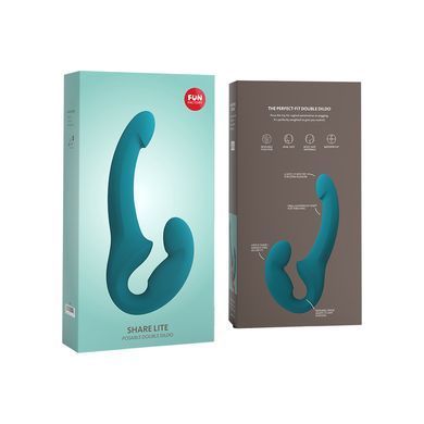 Безремневой страпон Fun Factory Share Lite бирюзовый 25,2 см - основное фото