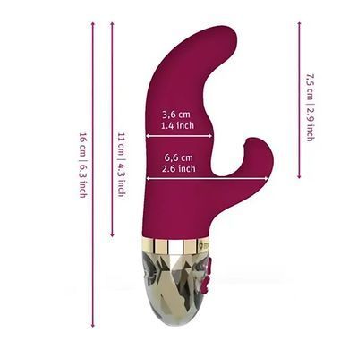 Вібратор-кролик Mystim Hop Hop Bob бордовий 16,5 см - основне фото