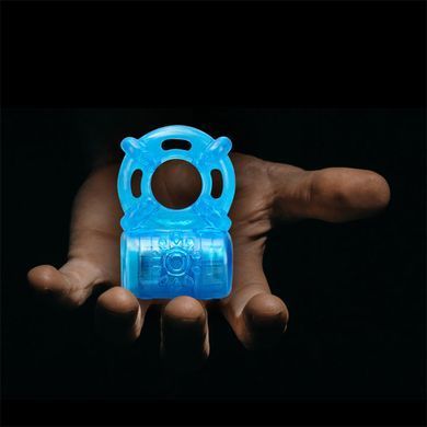 Виброкольцо с клиторальным стимулятором Blush Stay Hard Blue 5-Function Rechargeable Vibrating Penis Ring голубое - основное фото