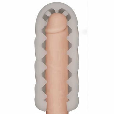 Мастурбатор-насадка з вібрацією Lovetoy Knights Ring Vibrating Dual Purpose Sleeve-Spiral білий - основне фото