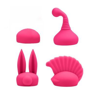 Мини-вибратор для клитора с насадками Chisa Novelties Sweet Breeze Quadruple Sweet розовый 10 см - основное фото