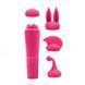 Мини-вибратор для клитора с насадками Chisa Novelties Sweet Breeze Quadruple Sweet розовый 10 см - дополнительное фото