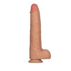 Реалістичний вібратор для фістингу на присосці Lovetoy 11'' Vibrating Power Basics Cock тілесний 28,3 см - основне фото