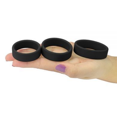 Набір ерекційних кілець Lovetoy Power Plus Soft Silicone Pro Ring чорний - основне фото