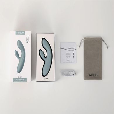 Смарт rabbit-вибратор с подогревом Svakom Chika серый 18,7 см - основное фото