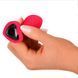 Силіконова анальна пробка EGZO Silicone Red Heart Plug S червона з чорним кристалом 7,1 см - додаткове фото