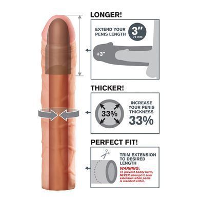 Реалистичная насадка на член Pipedream Fantasy X-tensions Perfect 3" Extension телесная 22,9 см - основное фото
