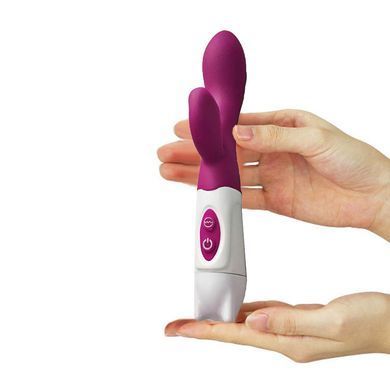 Rabbit-вибратор Ningbo aiLe Glamorous Buddy малиновый с белым 20 см - основное фото