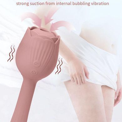 Двухсторонний вибратор с вакуумом Sweet Em Velvet Lure 89660 розовый 18,8 см - основное фото