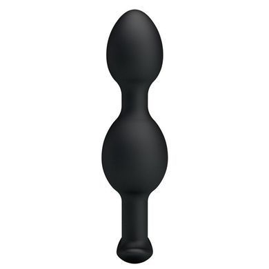 Анальная пробка со смещённым центром тяжести Baile Pretty Love Silicone Anal Balls Duo Large чёрная 12,5 см - основное фото