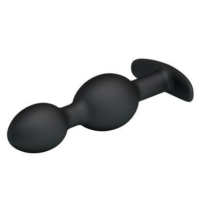 Анальная пробка со смещённым центром тяжести Baile Pretty Love Silicone Anal Balls Duo Large чёрная 12,5 см - основное фото