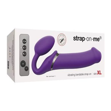 Безремінний страпон з вібрацією Strap-On-Me Vibrating ХL фіолетовий 16,2 см - основне фото