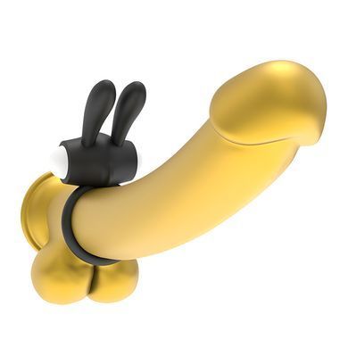 Ерекційне віброкільце з кліторальним стимулятором Lovetoy Power Clit Cockring Rabbit чорне - основне фото