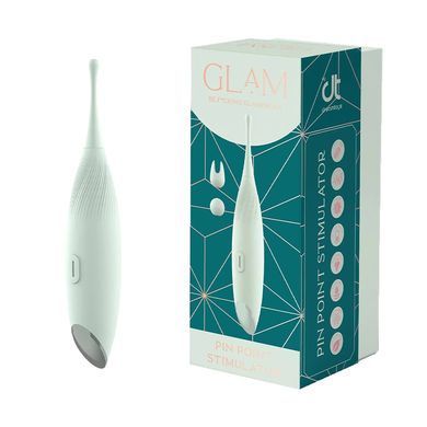 Вібратор для кліторальної стимуляції з насадками Dream Toys Glam Pin Point Stimulator зелений 17 см - основне фото