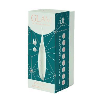 Вібратор для кліторальної стимуляції з насадками Dream Toys Glam Pin Point Stimulator зелений 17 см - основне фото