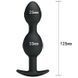 Анальная пробка со смещённым центром тяжести Baile Pretty Love Silicone Anal Balls Duo Large чёрная 12,5 см - дополнительное фото