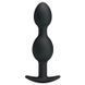 Анальная пробка со смещённым центром тяжести Baile Pretty Love Silicone Anal Balls Duo Large чёрная 12,5 см - дополнительное фото